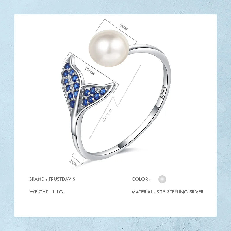 Mermaid Tail Freshwater Pearl Opening Rings DF132
