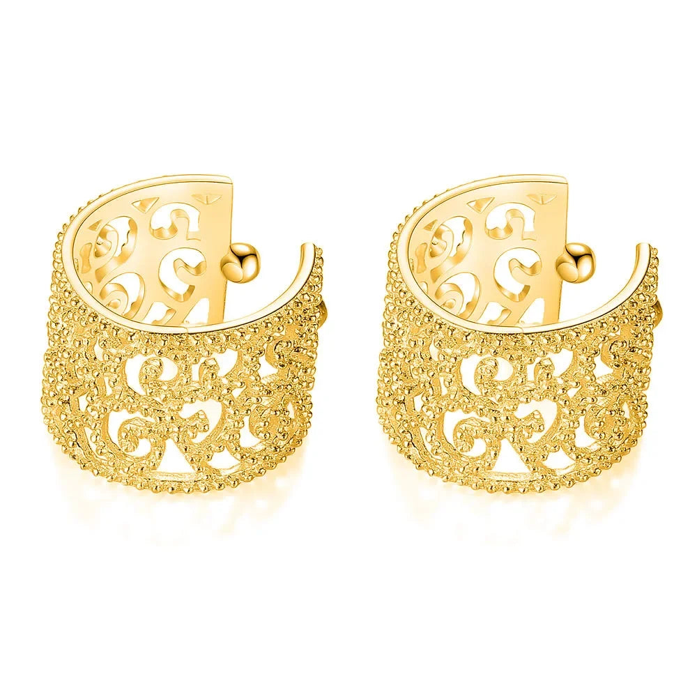 Trustdavis Genuine 925 Sterling Silver Sweet Hollow Out Ear Cuff Clip on Earring For Women Piercing Earing Jewelry Gift DA1034