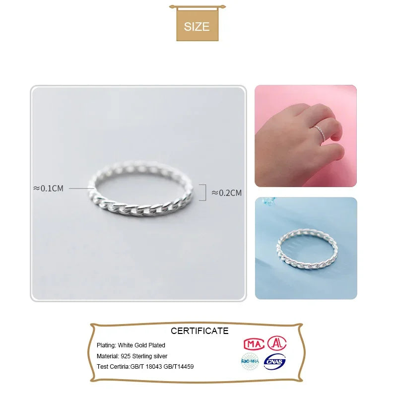 Twist Chain Finger Ring DA1099