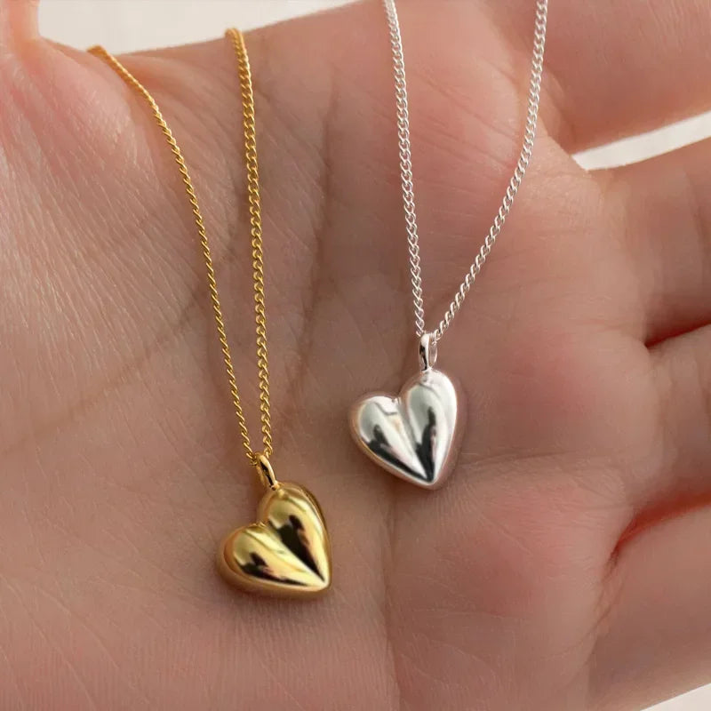 TrustDavis Girls 925 Sterling Silver Heart Pendant Love Necklace For Women Daugther Girl Birthday Gift Fine Jewelry DS4155
