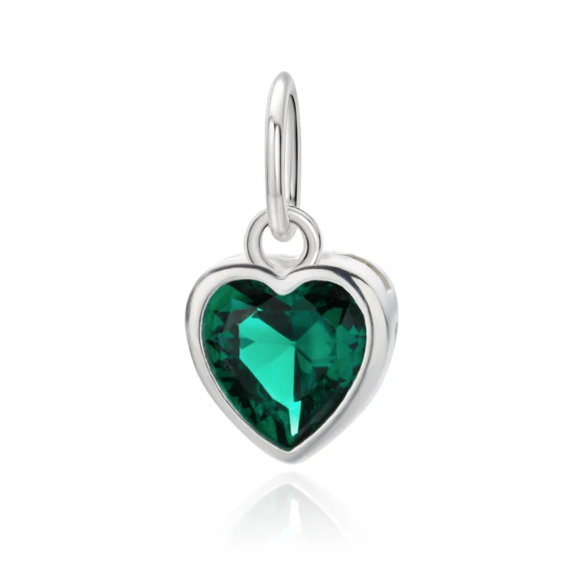Heart Colour Pendant DIY Necklace Accessories Fine S925 Jewelry HY838