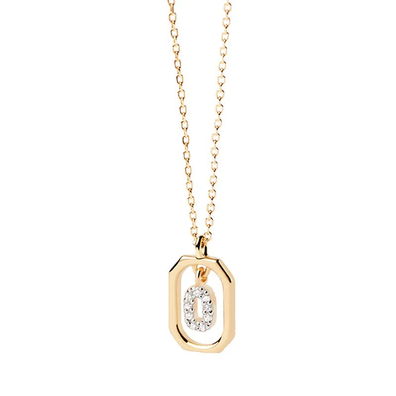 Square Hollow 26 Letter Necklace DS4772
