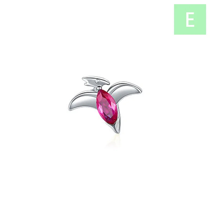 Trustdavis Real 925 Sterling Silver 1Pcs Fashion Cute Dinosaur Stud Earrings Women Girls Birthday Party Gift Jewelry DA1379