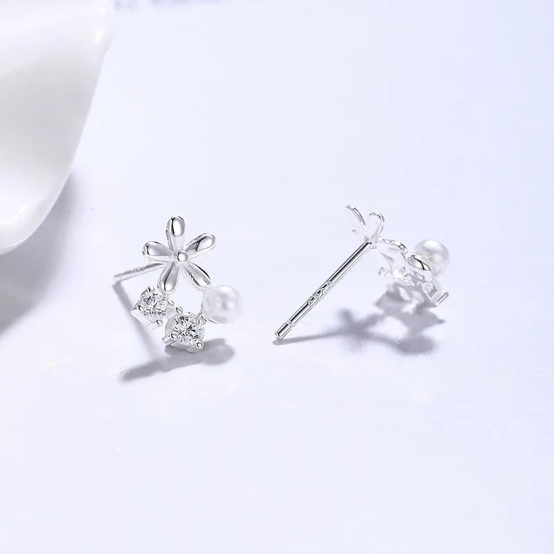 Flower Pearl Stud Earrings DS5010