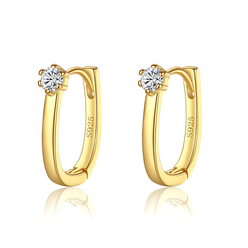 Geometric Charm Hoop Earrings H078