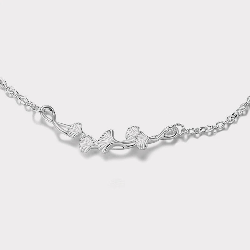 TrustDavis 100% 925 Sterling Silver Fashion Women's Jewelry Ginkgo Leafy Bracelet For Wife Best Firend Gift DS4184