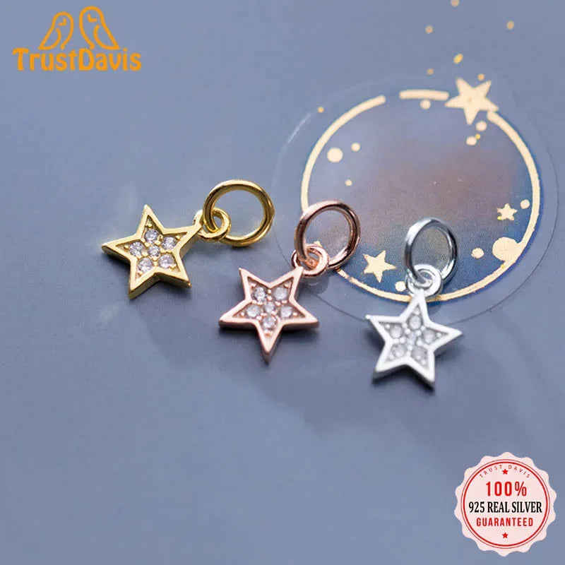 Star Dazzling Charm Pendant DIY Accessories Jewelry DZ109