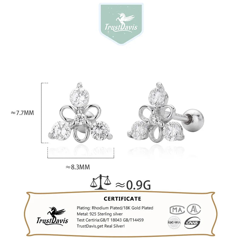 Fashion Simple Triangular Zircon Screw Earrings DS4752