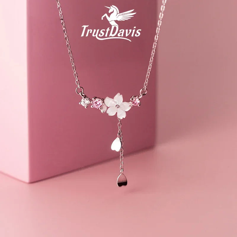 Flower Chian Heart Necklace DA1334
