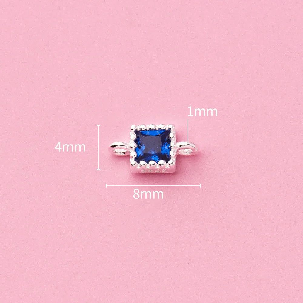 Simple Double Ring Square Charm Pendant Handmade DIY Accessories DZ1659