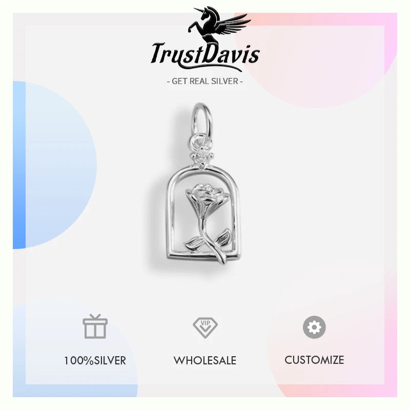 Fashion INS Rose in A Bottle Charm Pendant DZ1790