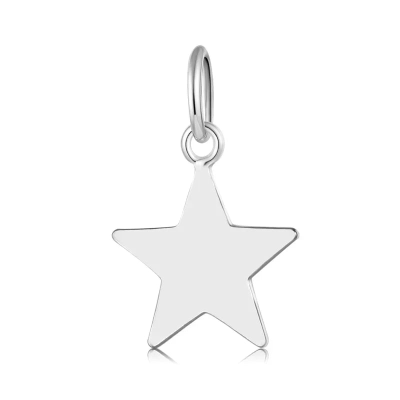 TrustDavis 5Pcs/lot Real 925 Sterling Silver Fashion Mini Star Charm Pendant Handmade DIY Accessories Jewelry Wholesale HY075
