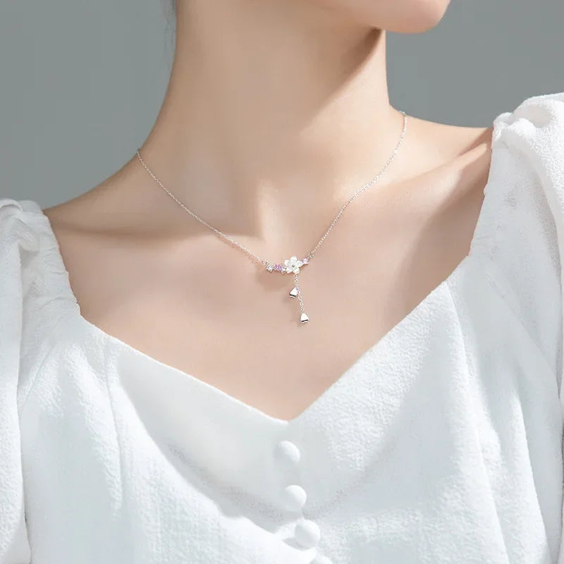 Flower Chian Heart Necklace DA1334