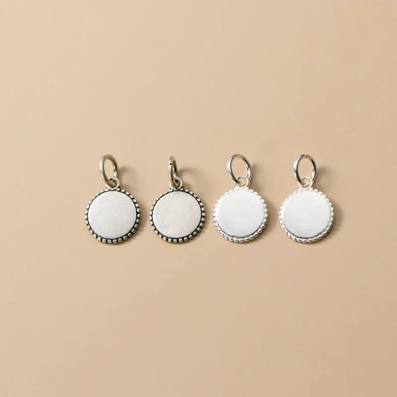 Round Coin Flower Charm Pendant DIY Accessories DZ271