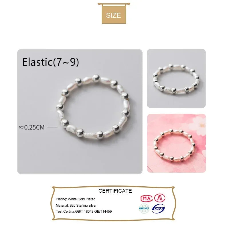 Pearl Beads Elastic Rings DA1349