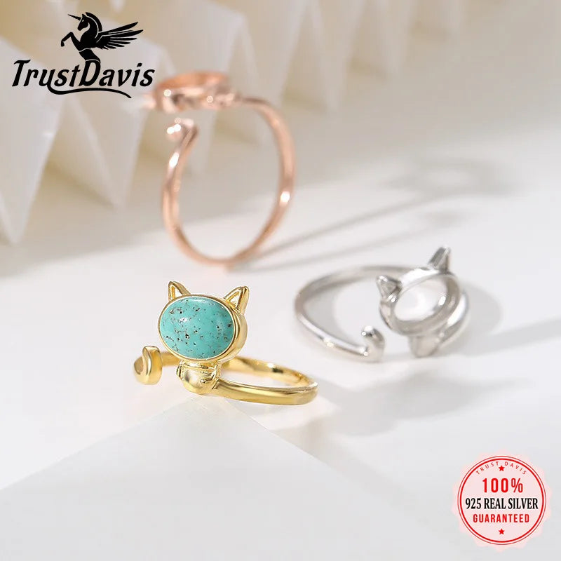 cat ring 3 4 5 6 empty bracket handmade DIY jewelry DZ1690