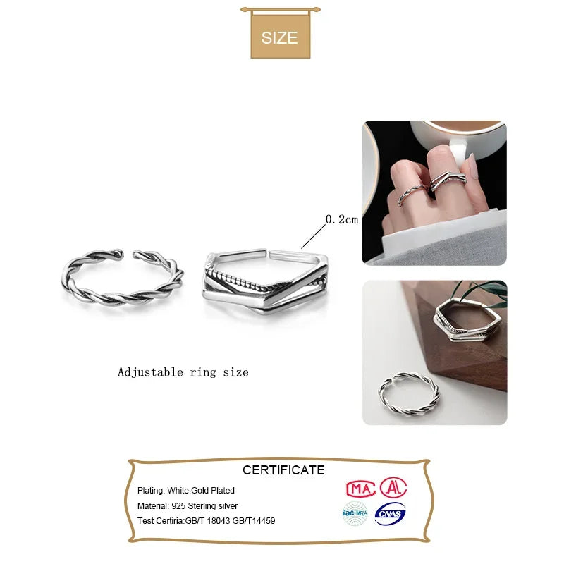 Thai Silver Cross Twist Opening Ring DA733