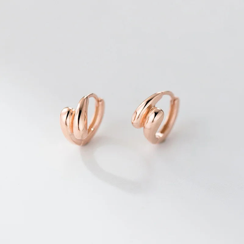 TrustDavis 925 Sterling Silver Women's Fashion Simple Double-layer Teardrop Hoop Earrings for Women Girls Jewelry Gift DS4355