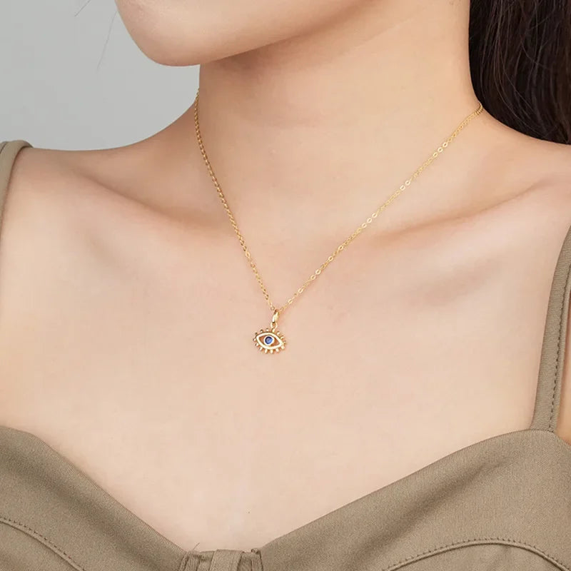 Vintage Eye Zircon Charm Pendant for Women DIY Accessories Jewelry DZ982