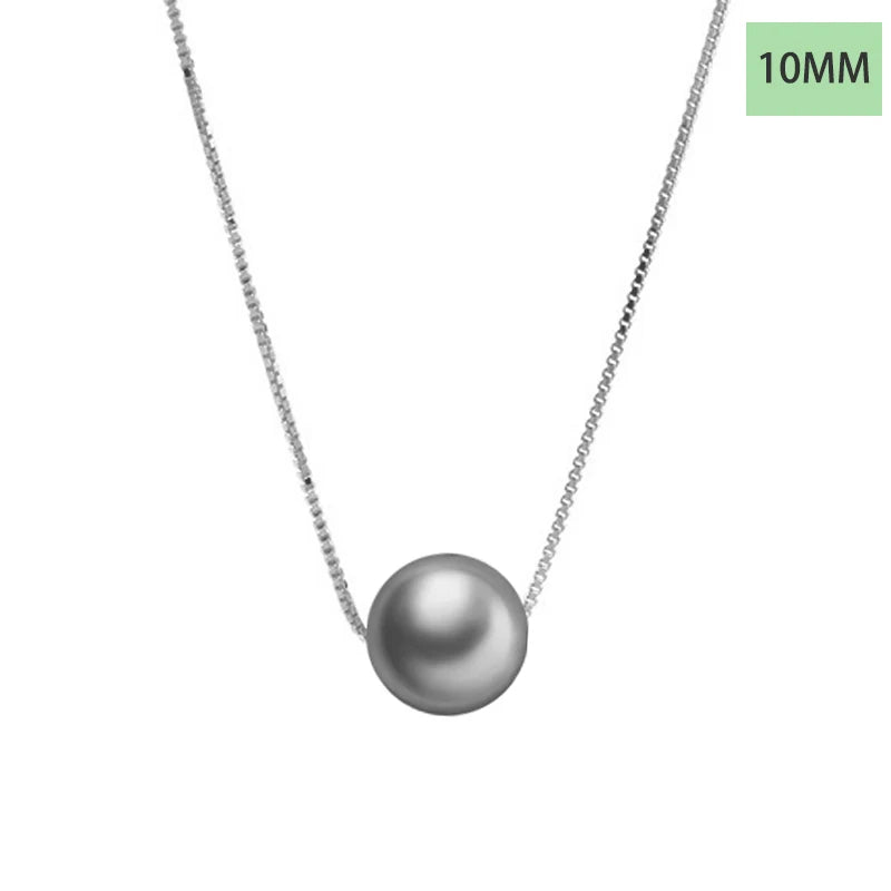 TrustDavis 925 Solid Sterling Silver Elegant Synthetic Pearl Pendant Necklace Women Girls Birthday Gift Fine S925 Jewelry DS4439