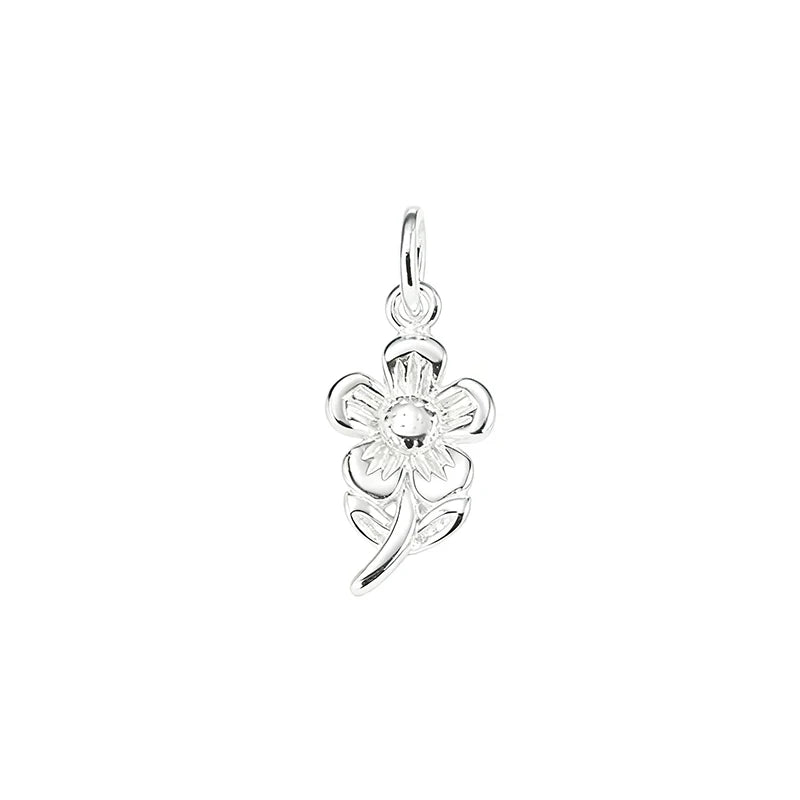 TrustDavis Real 925 Sterling Silver Pendant Handmade DIY Necklace Flower Exquisite Accessories Fine S925 Jewelry Gift DZ1820