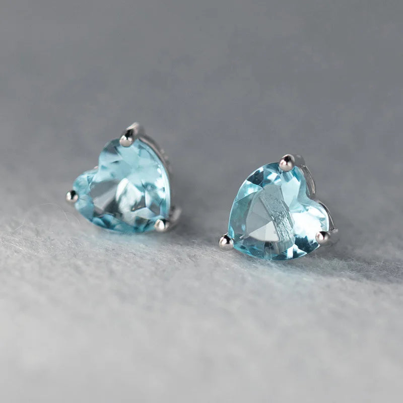 TrustDavis 100% 925 Sterling Silver Fashion Women's Jewelry Heart With CZ Stud Earring Gift For Girls Kids Lady DS3565