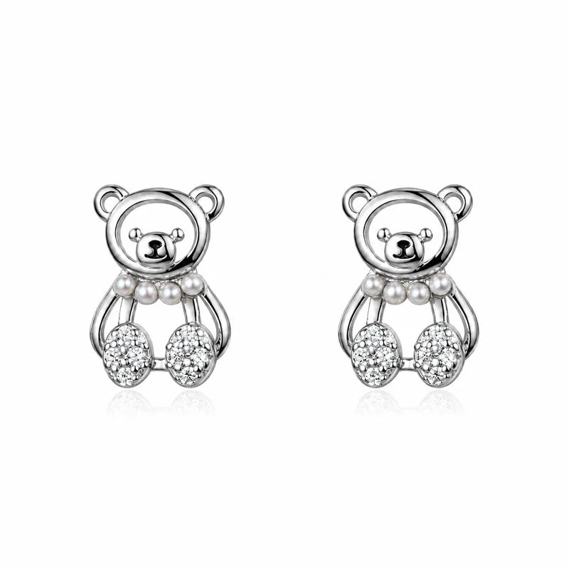 Bear Zircon Stud Earring DS4900