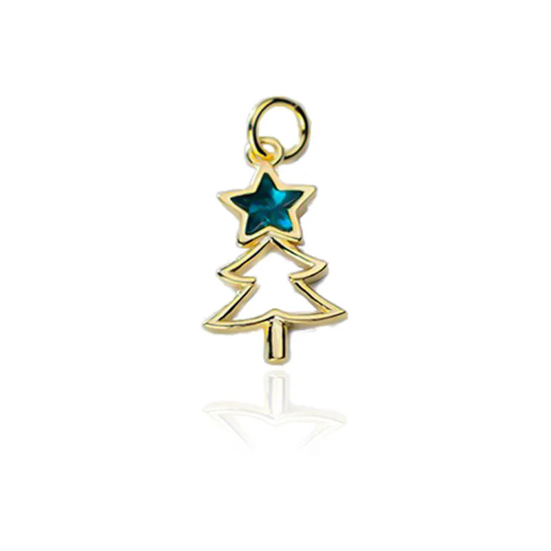 Diamond Studded Christmas Tree Charm Pendant Handmade DIY Accessories DZ1706