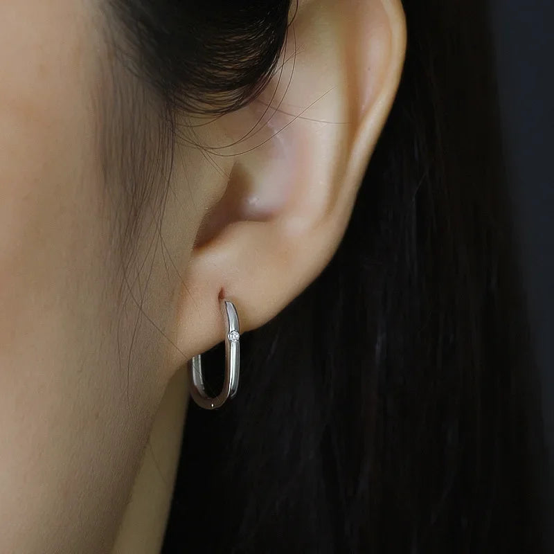 Square Zircon Hoop Earrings LB586