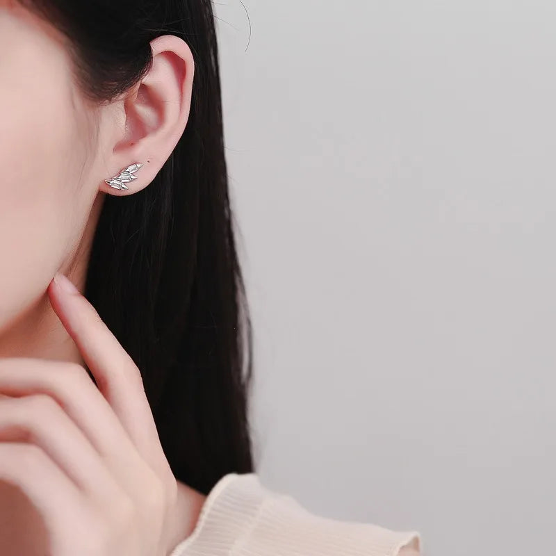 TrustDavis Genuine Fashion 925 Sterling Silver Vintage Stud Earrings Irregular Party for Women Fine Jewelry Brincos DS4024