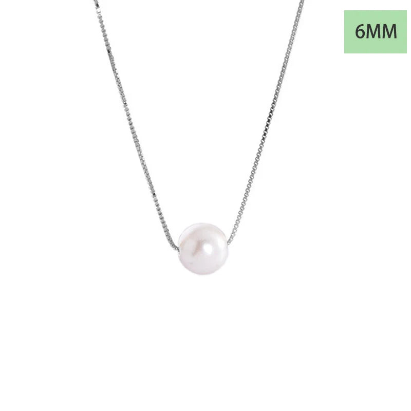 TrustDavis 925 Solid Sterling Silver Elegant Synthetic Pearl Pendant Necklace Women Girls Birthday Gift Fine S925 Jewelry DS4439