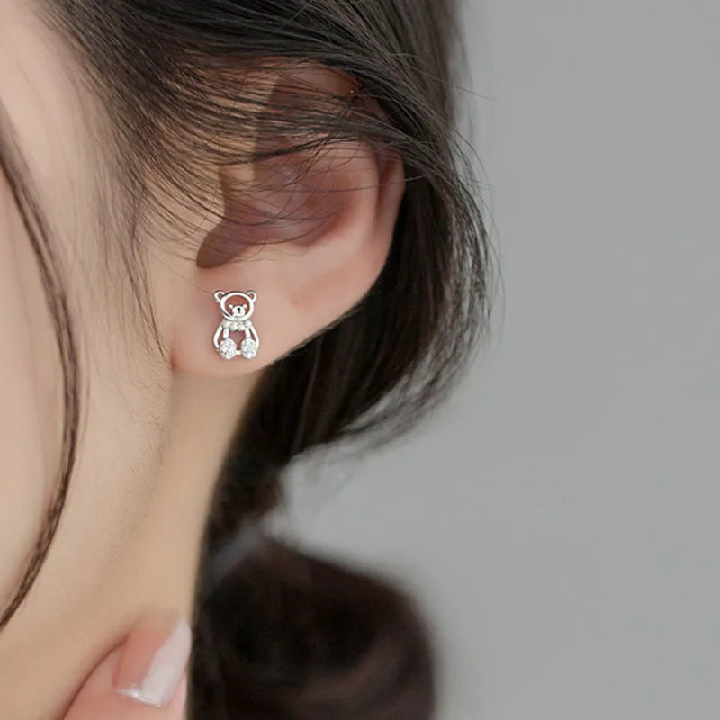 Bear Zircon Stud Earring DS4900