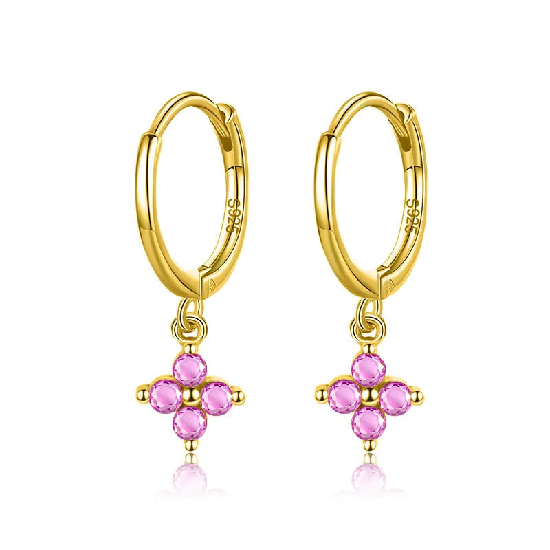 Colored Zircon Hoop Earrings DA2653
