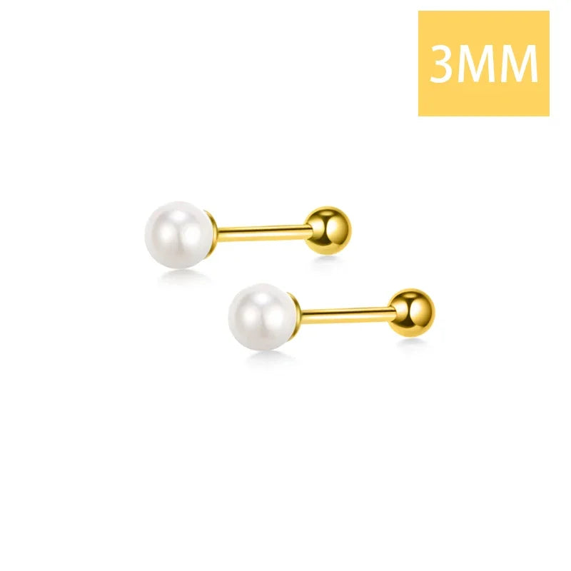 Pearl Beads Screw Earrings DA1621