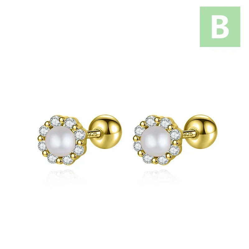 Trustdavis Real 925 Sterling Silver Fashion Cute Stars Planets Stud Earrings for Women Wedding Birthday Present Jewelry DA3207