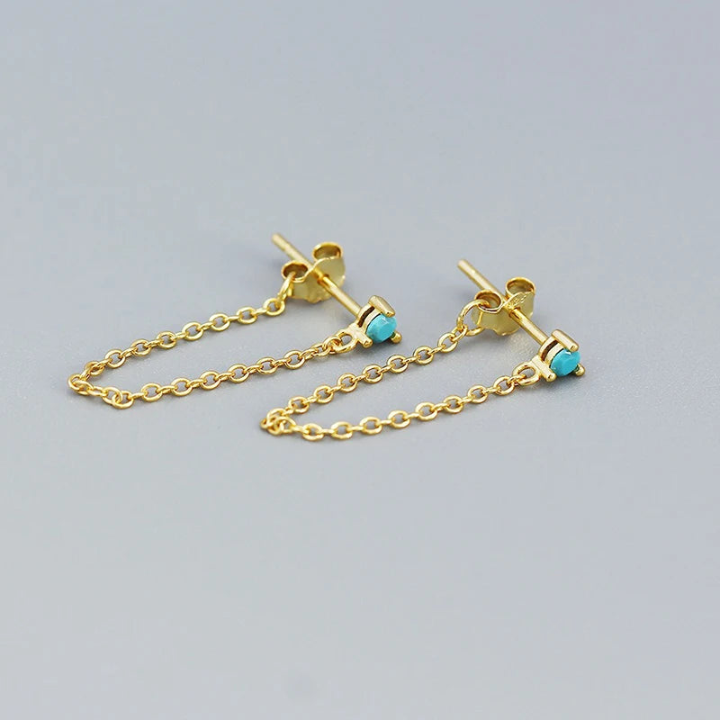 Fashion Multi-colored Cubic Zirconia Line Earrings DS4769