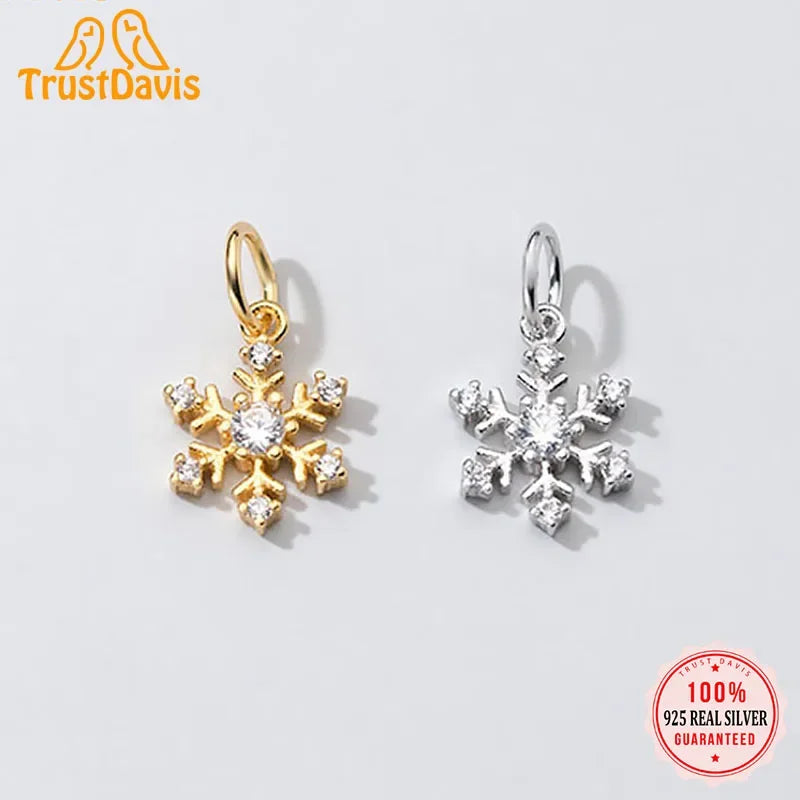 Snowflake CZ Charm Pendant DIY Accessories DZ73
