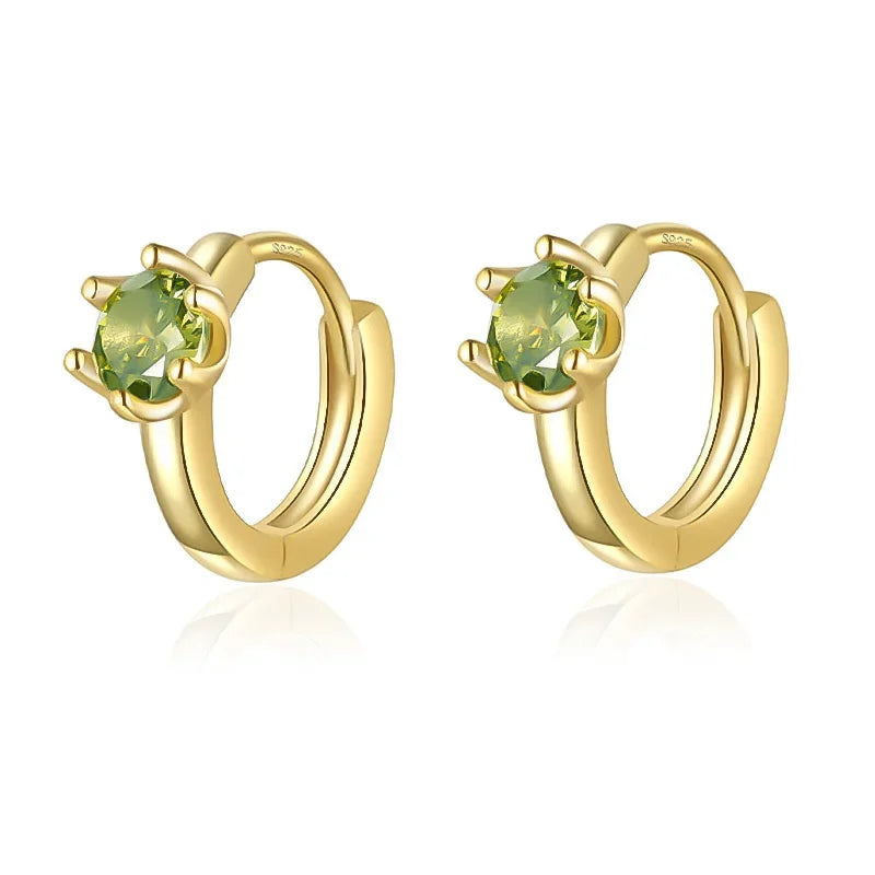 TrustDavis Girls New 925 Sterling Silver Women Round CZ Hoop Earrings for Women Party Fine S925 Jewelry DS4139