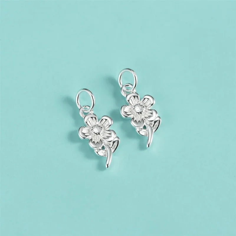 Flower Charm Pendants Cute Dainty Shiny Delicate DZ1897