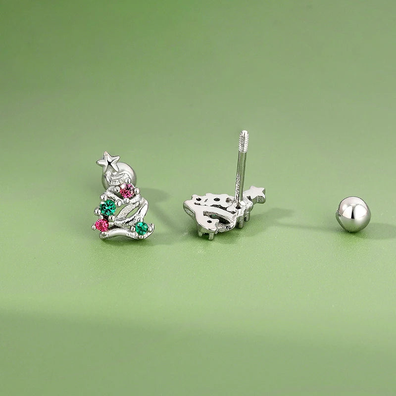 Christmas Tree Screw Stud Earrings DS4616