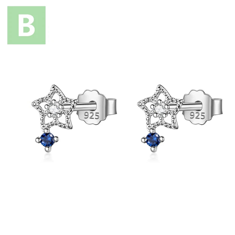 TrustDavis Real 925 Sterling Silver Fashion Sweet Mini Eye CZ Charm Stud Earrings For Women Wedding Party Fine Jewelry DB1303
