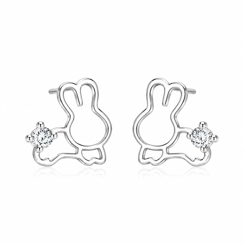 Rabbit Zircon Stud Earrings DS4898