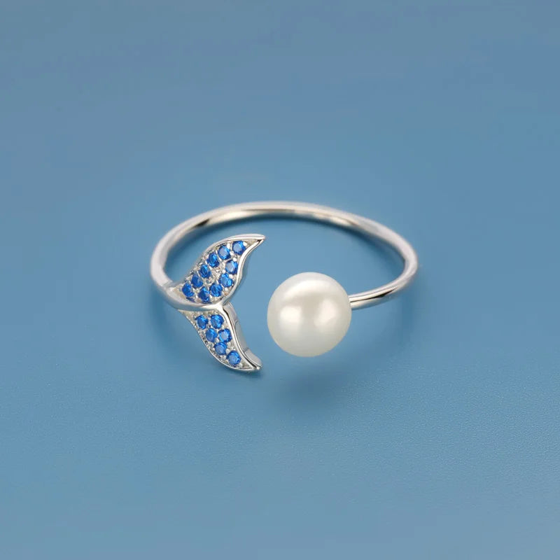 Mermaid Tail Freshwater Pearl Opening Rings DF132