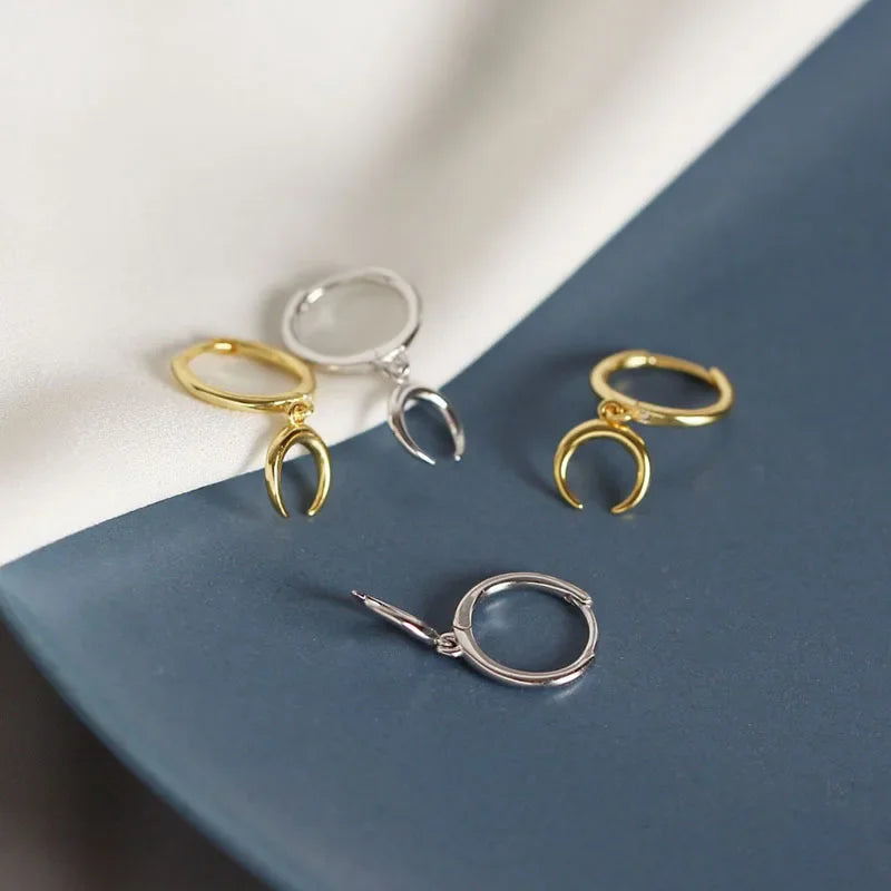 Trustdavis Real 925 Sterling Silve Star Dangle Hoop Earrings for Women Punk Rock Fine Birthday Christmas Presents Jewelry DA491