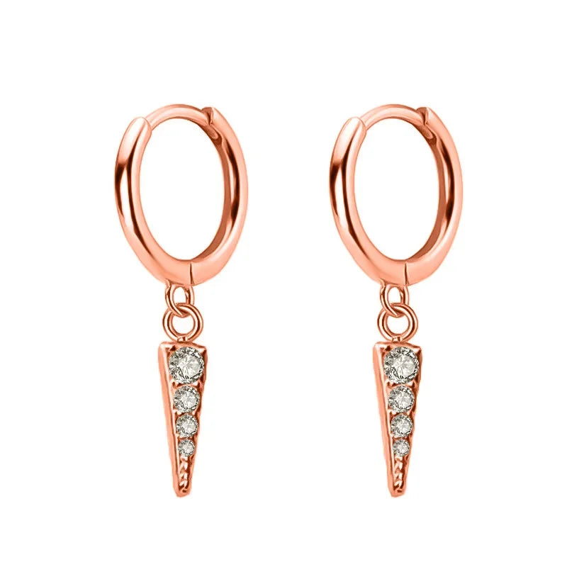 Geometric Triangle Zircon Earrings DA473