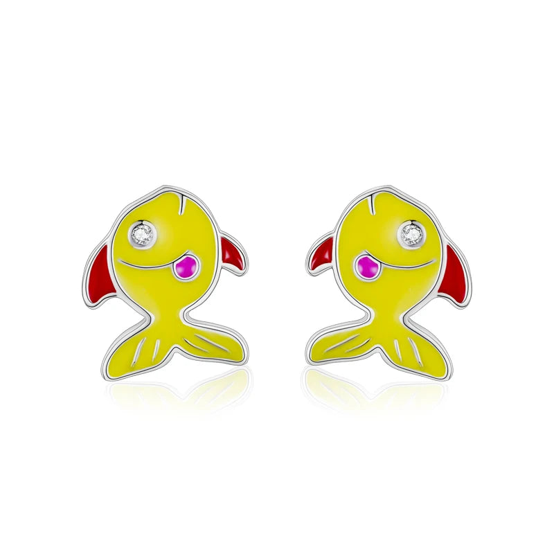 Trustdavis 2023 New 925 Sterling Silver Cute Turtle Stud Earrings Birthday Gift for Daugther Girls Kids Silver Jewelry DK108