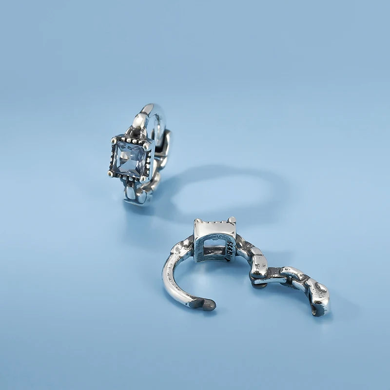 TrustDavis Girls 925 Sterling Silver Geometric Zircon Mini Hoop Earrings for Girls Wedding Party Fine S925 Jewelry DS4627