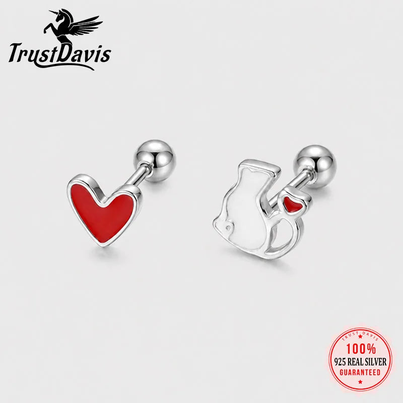 Asymmetrical Cat Heart Earrings DS4908