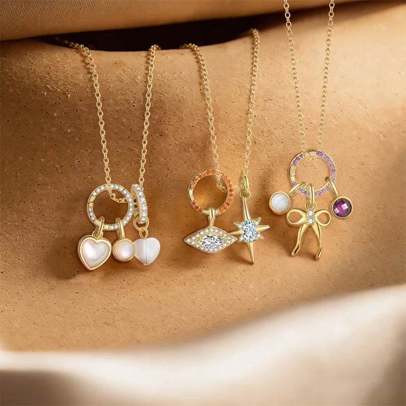 Heart-shaped White Shell Pendant DIY Accessories DS4862