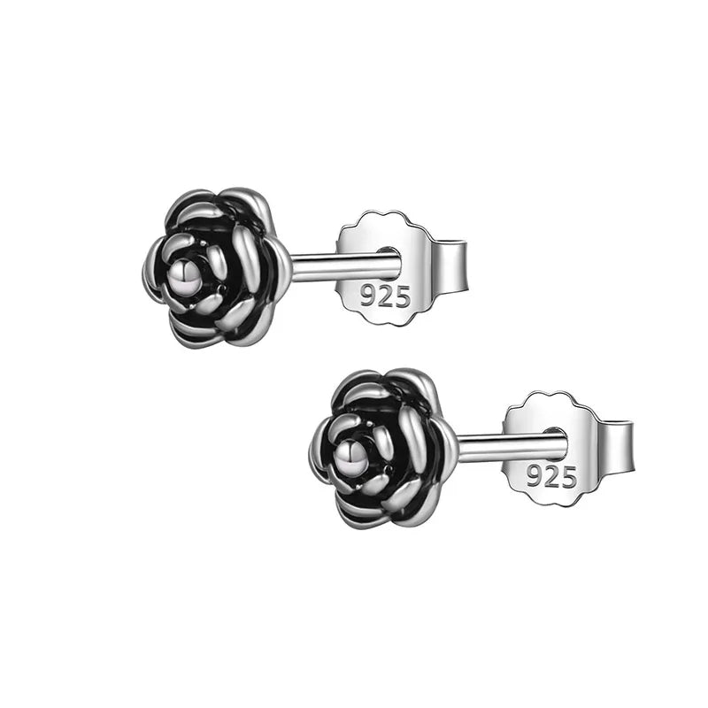 TrustDavis Real 925 Sterling Silver Charm Vintage Mini Flower Stud Earrings For Fashion Women Wedding Party Fine Jewelry DA1613